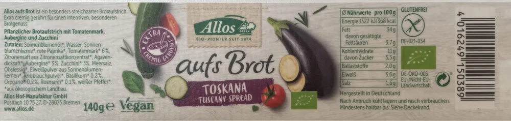 Brotaufstrich Toskana
