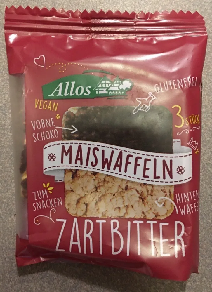 Allos Amaranth Mais Waffeln Mit Zartbitterschokolade