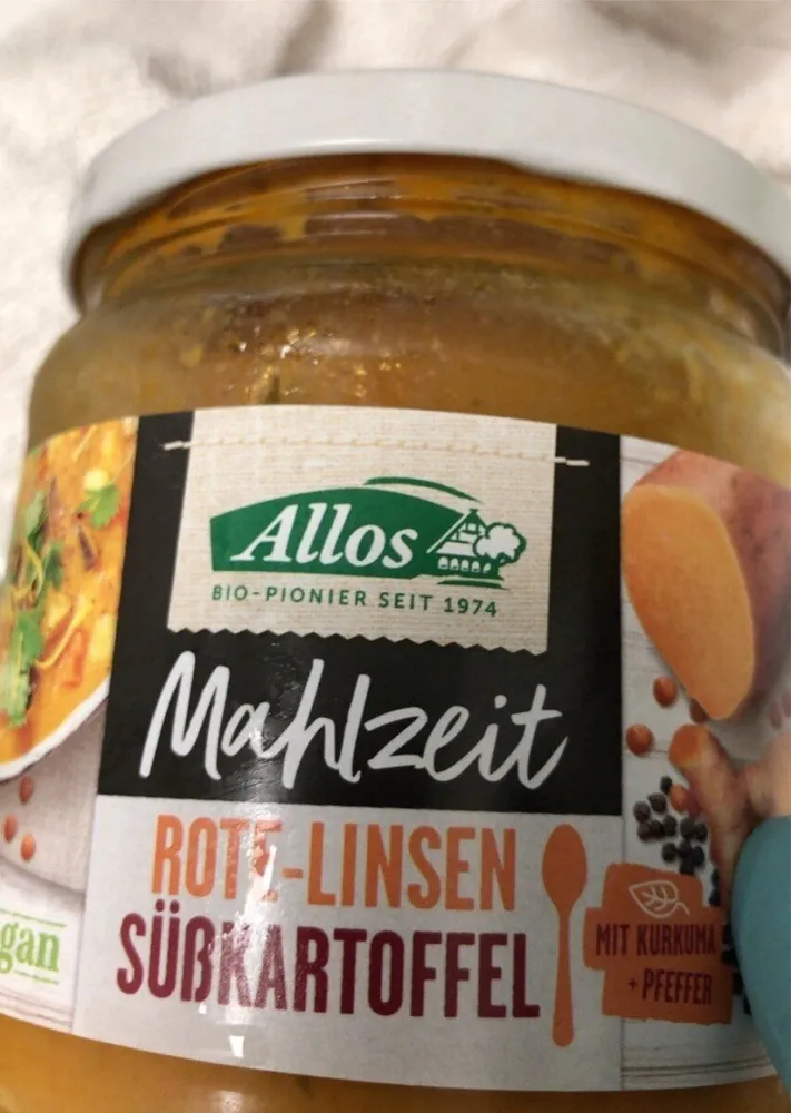Allos-rote Linsen Süßkartoffelsuppe