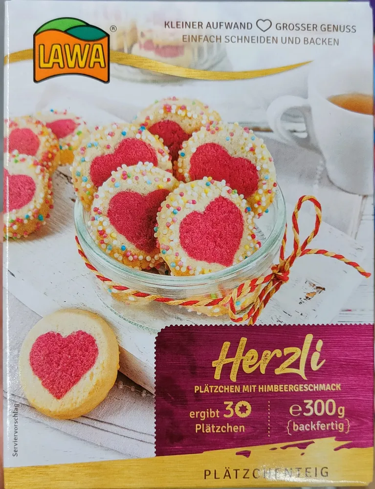 Plätzchenteig - Herzli-Plätzchen mit Himbeergeschmack