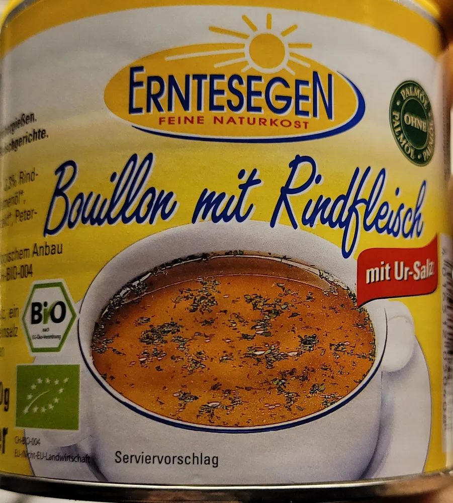 Bouillon mit Rindfleisch