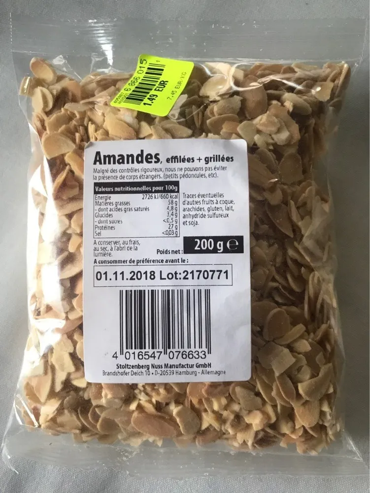 Amandes effilées et grillées