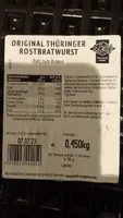 Original Thüringer Rostbratwurst