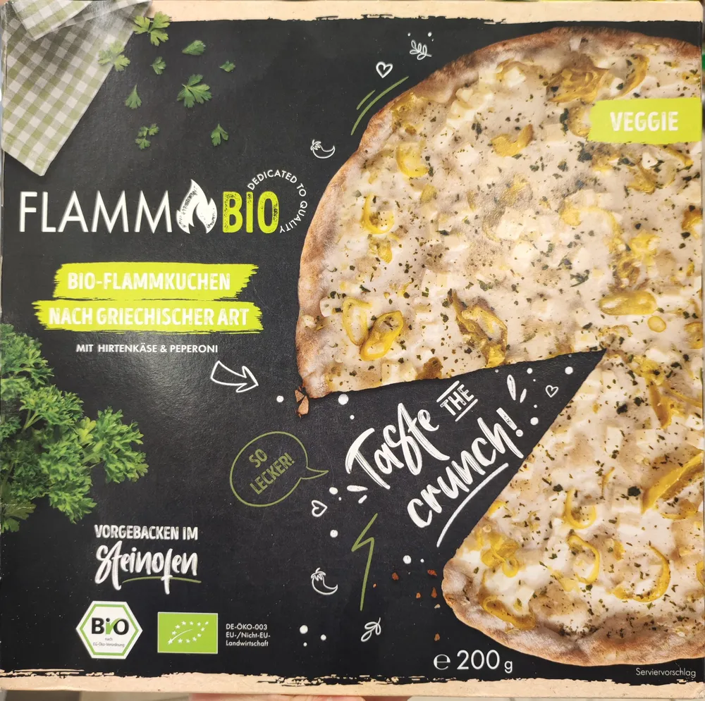Flammkuchen nach Griechischer Art veggie