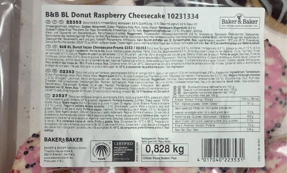 Donut raspberry cheesecacke