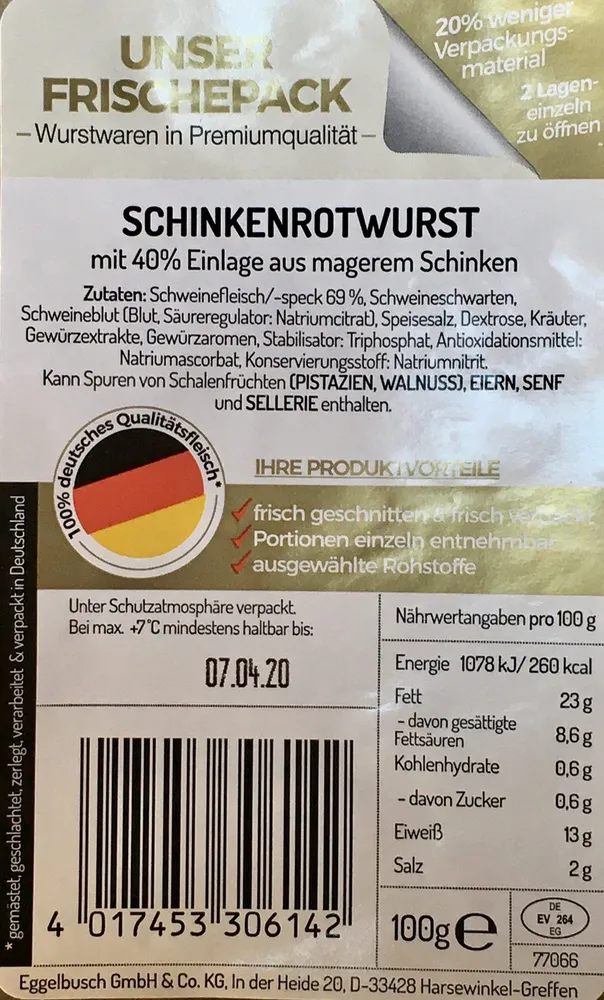 Schinkenrotwurst
