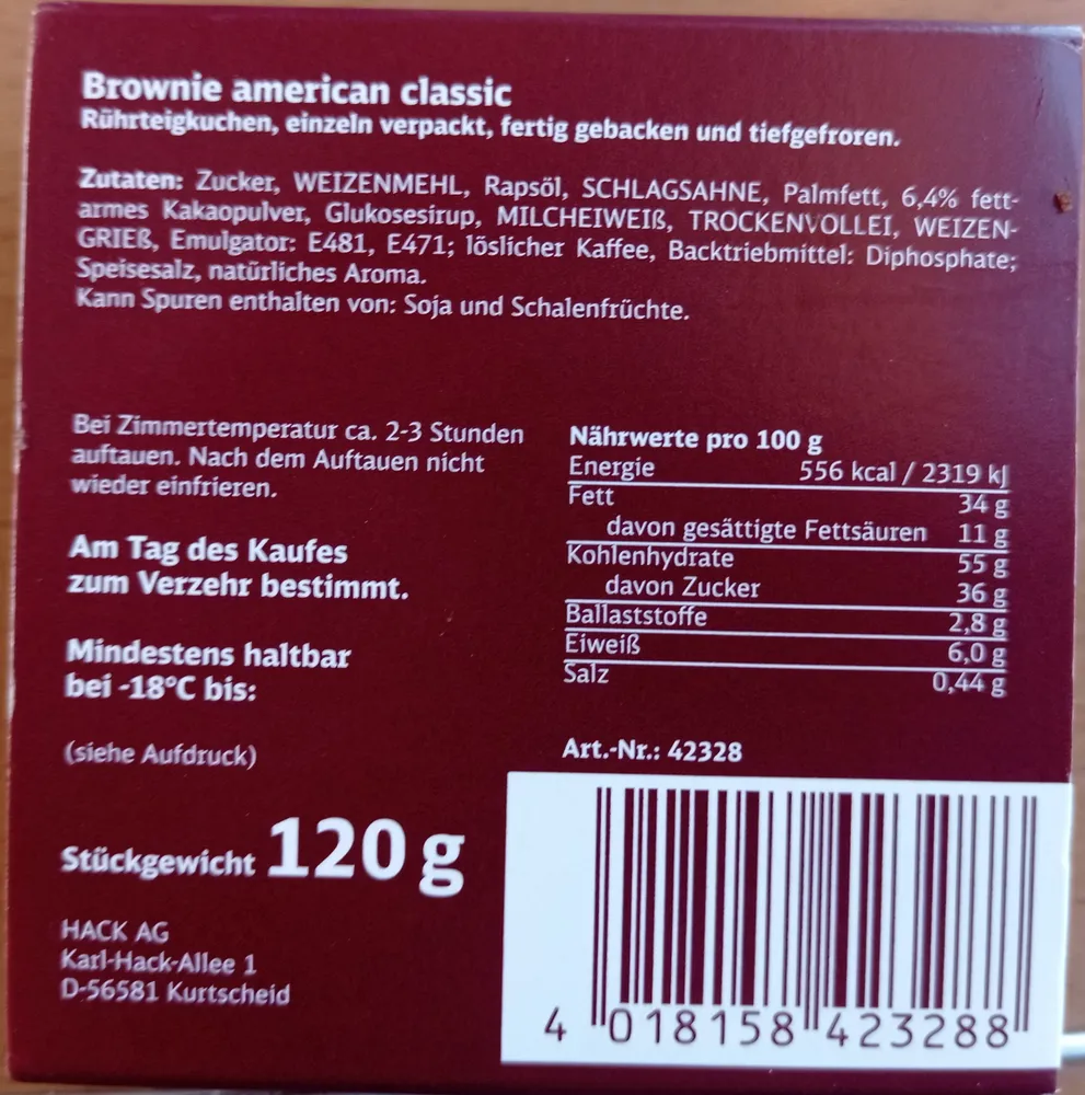 Brownie american classic