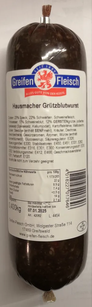 Hausmacher Grützblutwurst