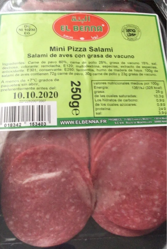 Mini pizza salami