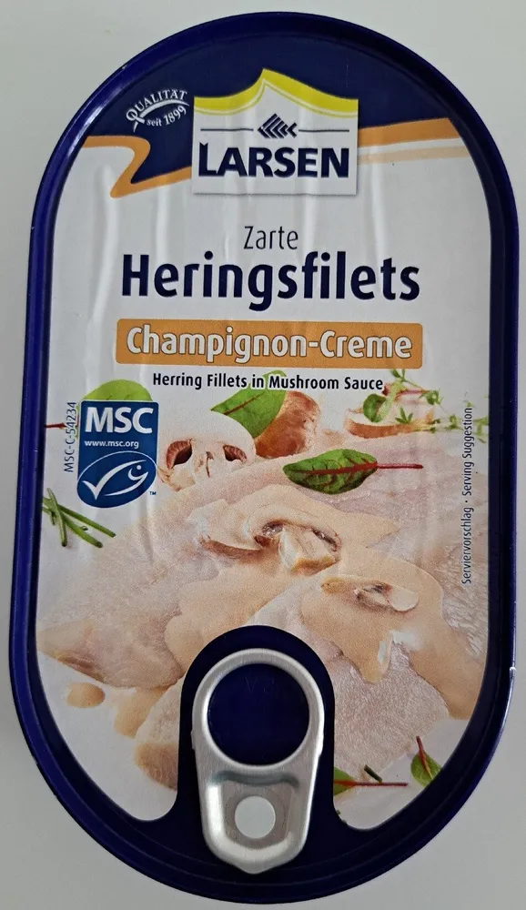 Zarte Heringsfilets Champignon-creme