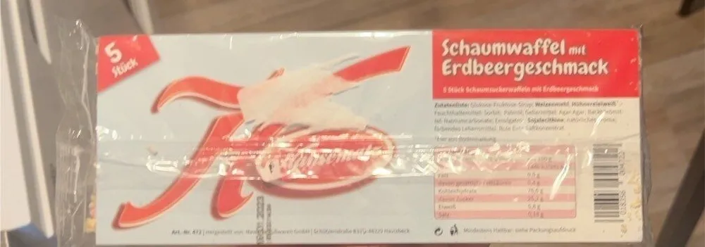 Schaumwaffel mit Erdbeergeschmack