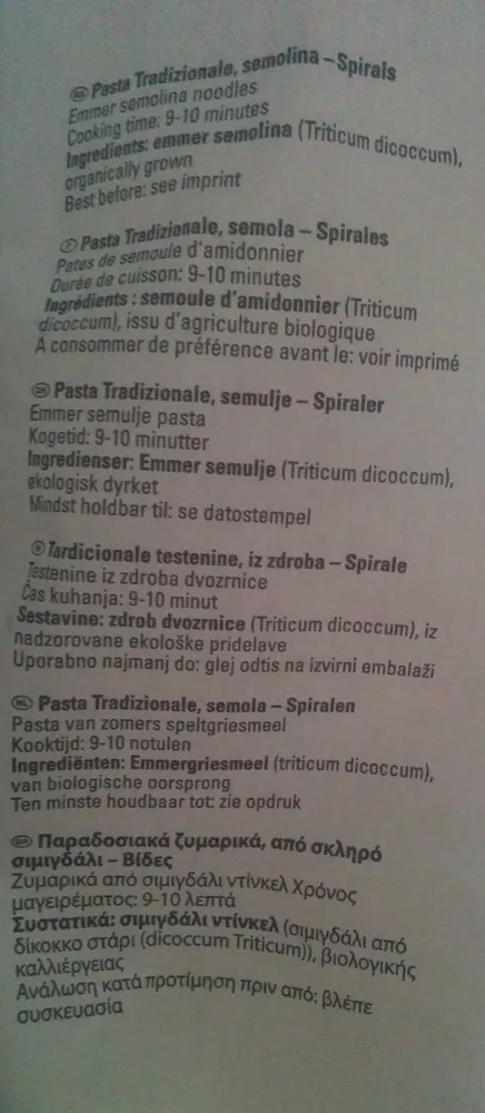 Sommerdinkel Spiralen