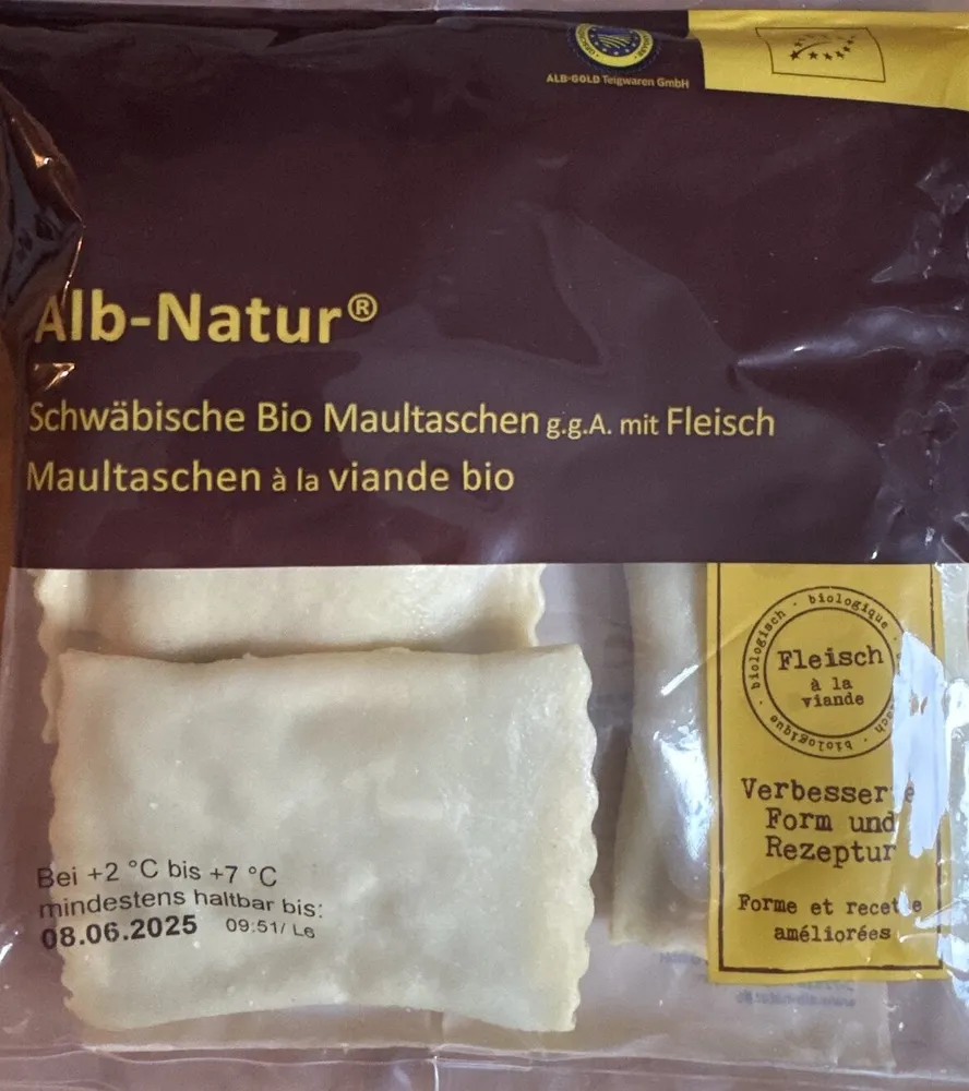 Schwäbische Bio Maultaschen Mit Fleisch