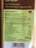 Pâtes blanches à l'épeautre bio