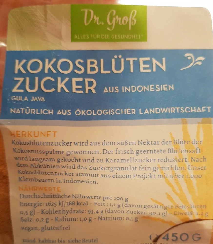 Dr. Groß Bio Kokosblütenzucker (450 G) Von Dr. Groß