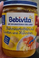 Rahmkartoffeln mit Karotten und Hühnchen