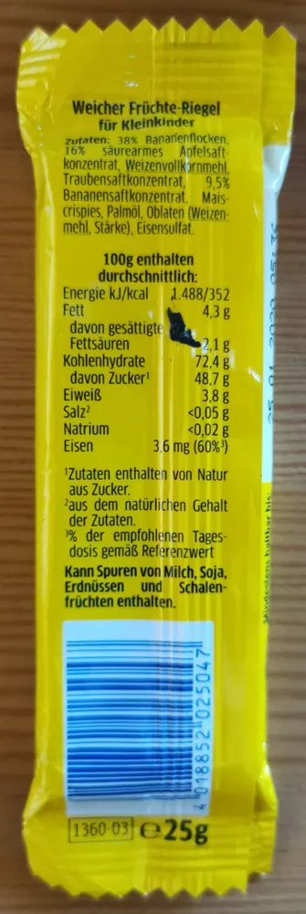 Weicher Früchte-Riegel für Kleinkinder