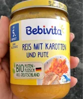 Bio reis mit karotte und pute