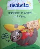 Banane in Apfel mit Keks