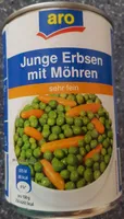 Junge Erbsen mit Möhren