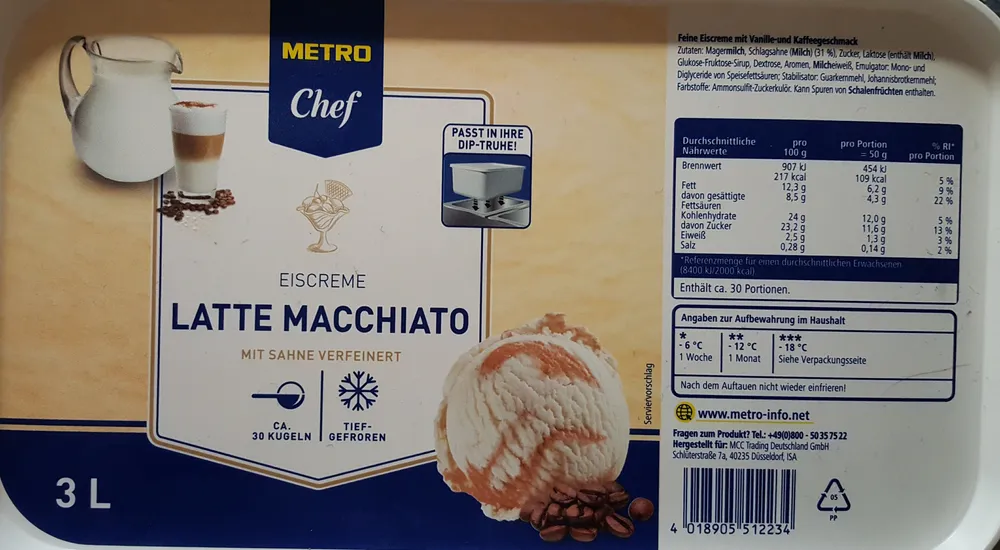 Eiscreme Latte Macchiato