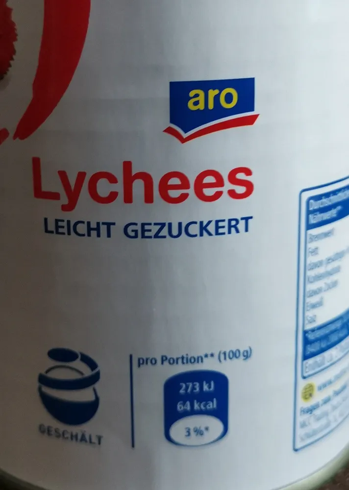 Lychees leicht gezuckert