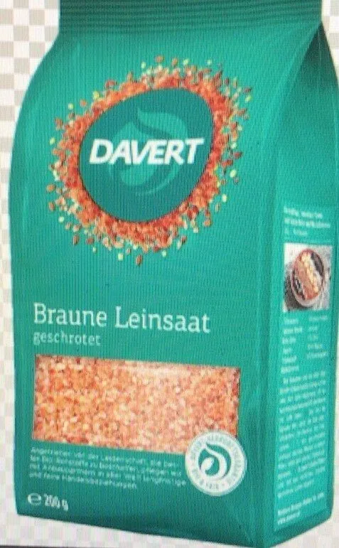 Braune Leinsaat geschrotet