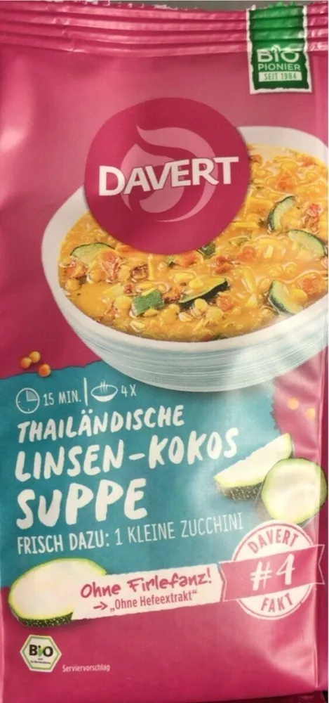 Soupe thaï aux lentilles et à la noix de coco