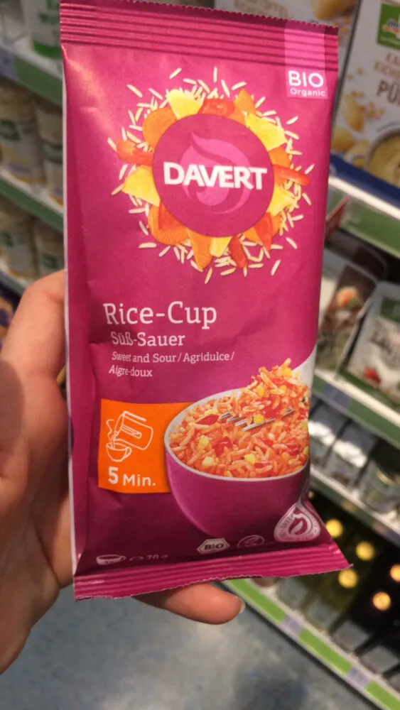 Davert Bio Rice cup Süß sauer,70 G