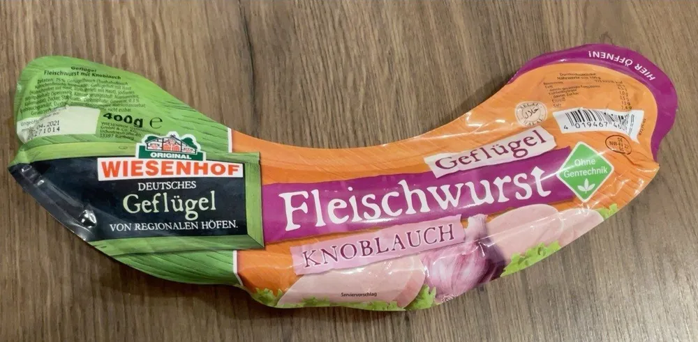 Geflügel Fleischwurst Knoblauch