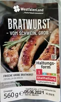 Bratwurst vom schwein, grob