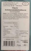 Frische Zwiebelmettwurst