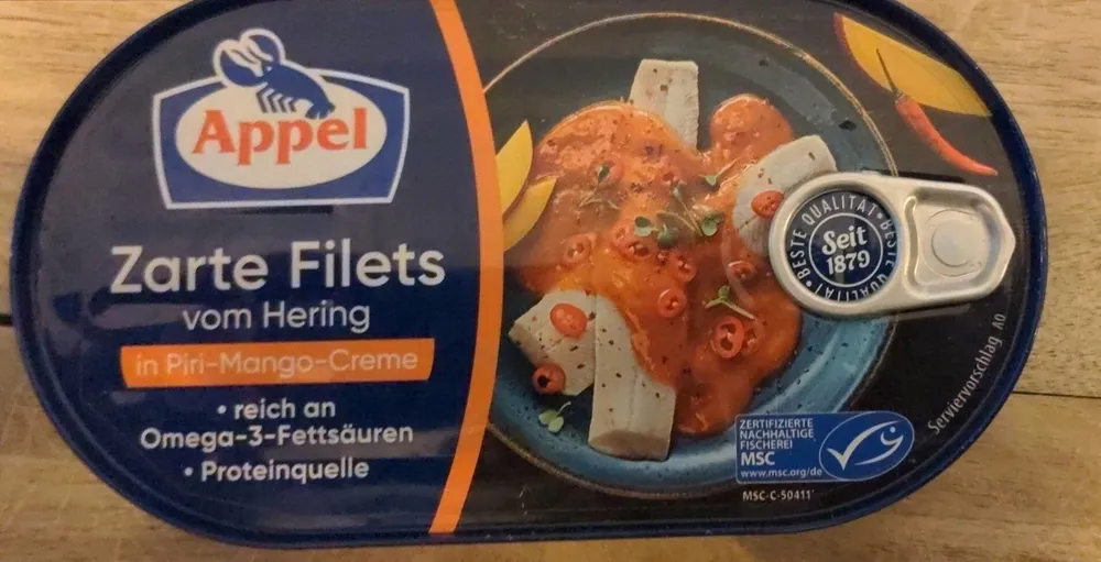 Zarte Filets vom Hering in Piri-Mango-Creme