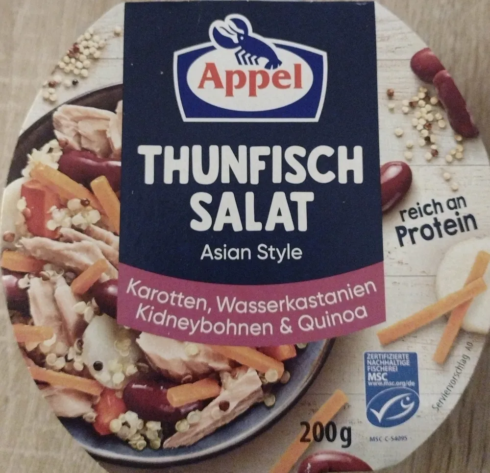 THUNFISCH SALAT Asian Style Karotten, Wasserkastanien Kidneybohnen & Quinoa