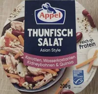 THUNFISCH SALAT Asian Style Karotten, Wasserkastanien Kidneybohnen & Quinoa