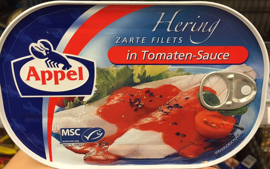 Hering zarte Filets in Tomaten-Sauce