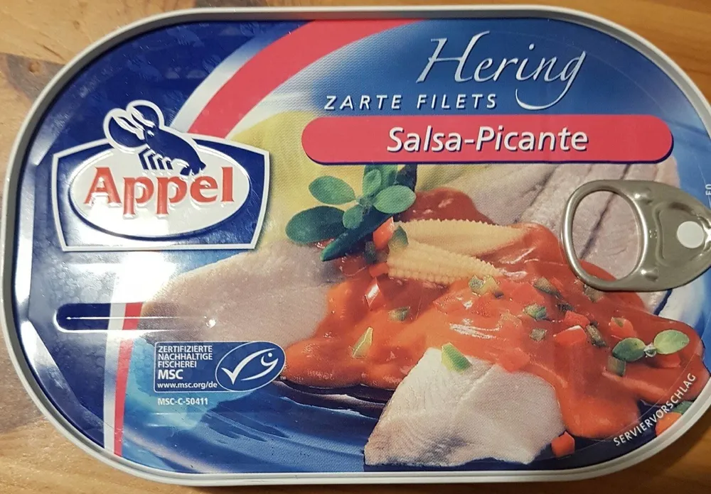 Appel Hering zarte Filets , Salsa Picante