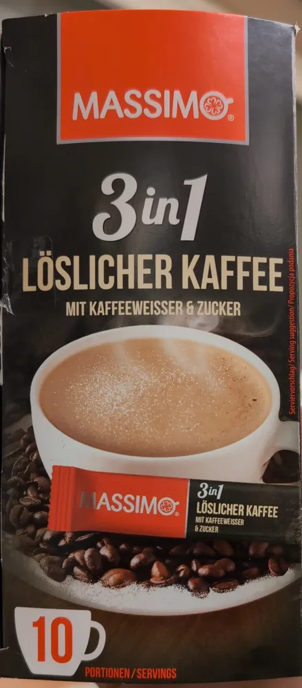 Löslicher kaffee mit kaffeweiser und zucker