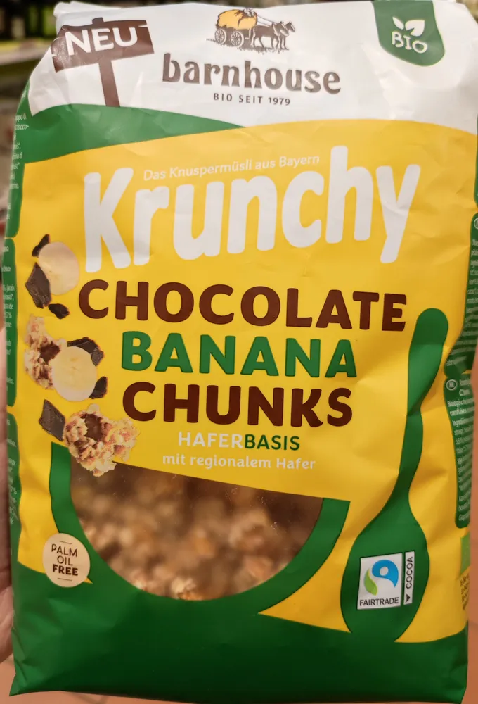 Krunchy chocolate banana chunks