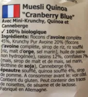 Muesli quinoa cranberry blue