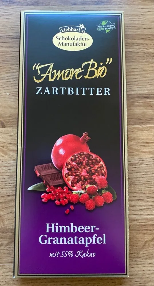 Amore Bio Zartbitter Himbeer-Granatapfel