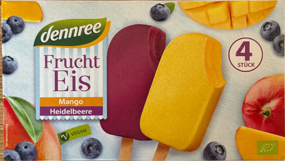 Fruchteis Mango, Heidelbeere