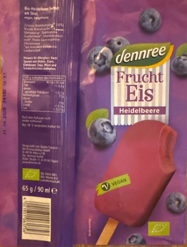 Fruchteis Heidelbeere