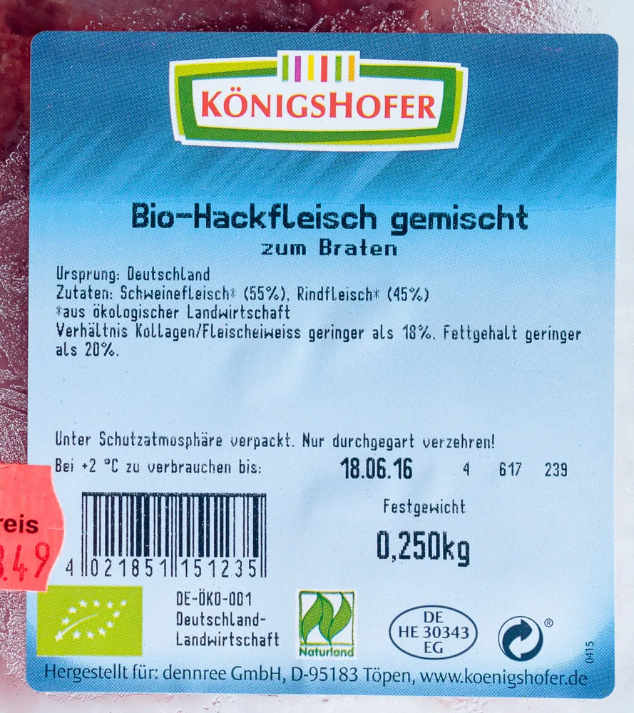 Bio-Hackfleisch gemischt