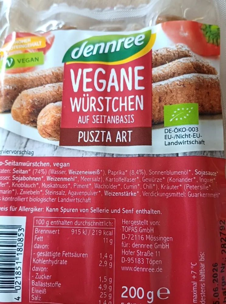 Vegane Würstchen Puszta Art