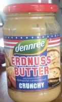 Dennree Erdnussbutter Crunchy,350 GR Glas