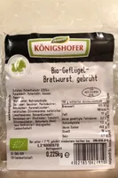 Bio Geflügel Bratwurst gebrüht