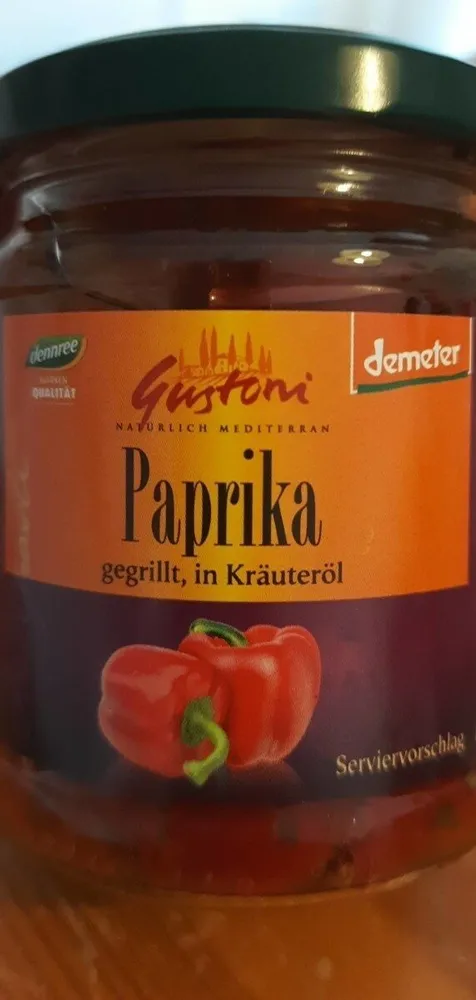 Paprika gegrillt in Kräuteröl