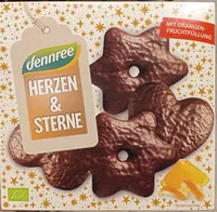 Herzen und Sterne Lebkuchen mit Orangenfüllung