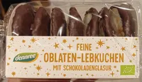 Dennree Feine Oblaten-Lebkuchen mit Schokoladenglasur 4021851891957 Bio Oblaten-Lebkuchen mit Schokoladenglasur